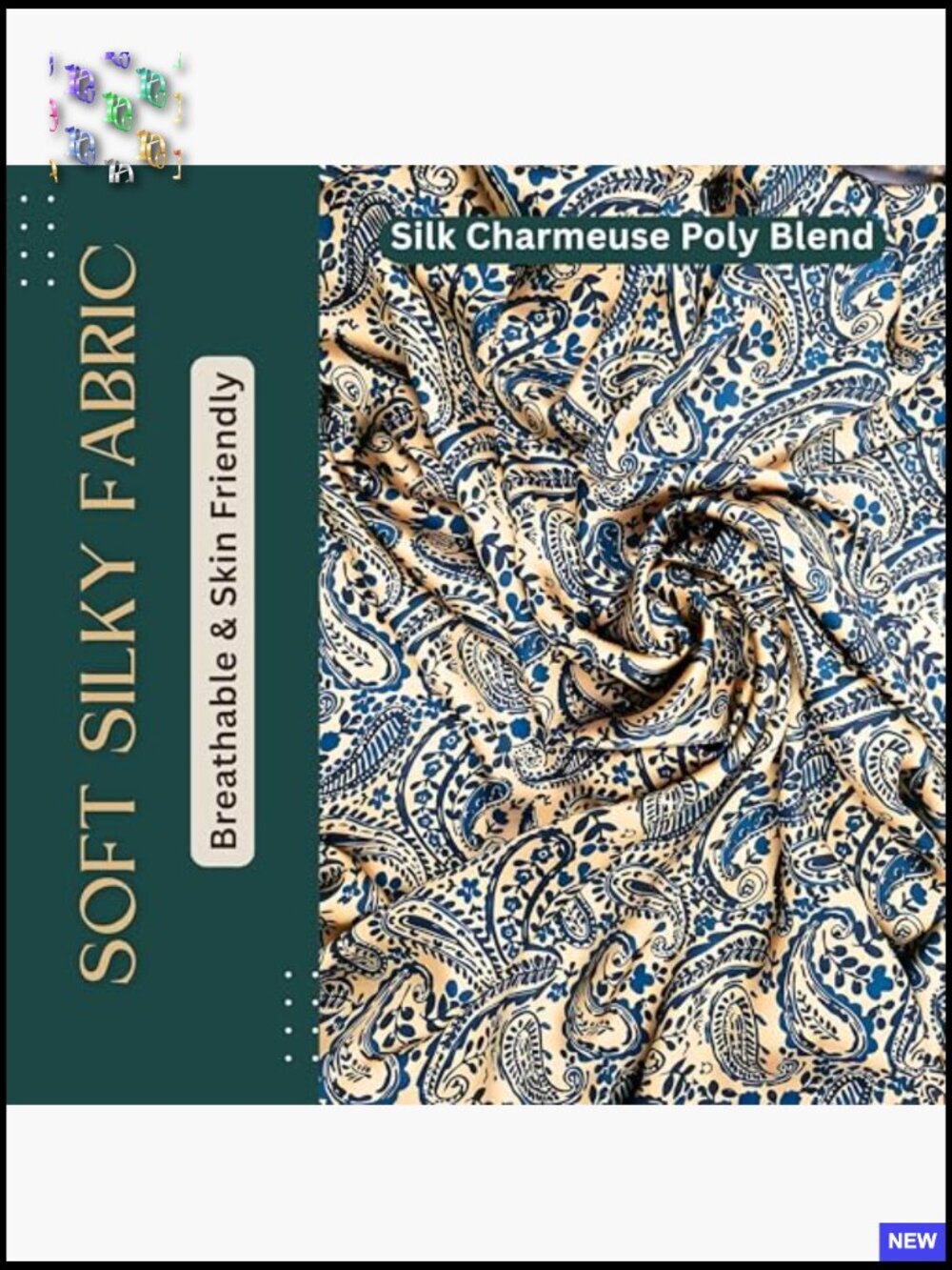36 Inch Square Paisley Print Fashion Scarf Silk Blend Unisex Western Bandana - Picture 3 of 4